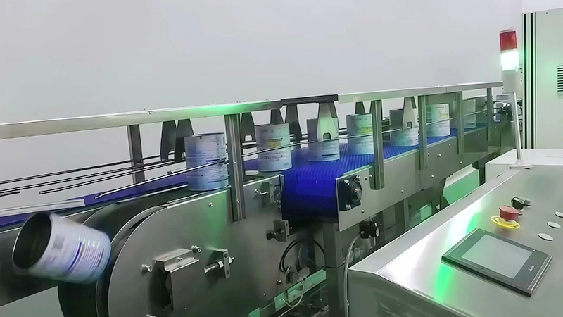 Enjuagadora de latas con aire ionizado y transportador magnético 2