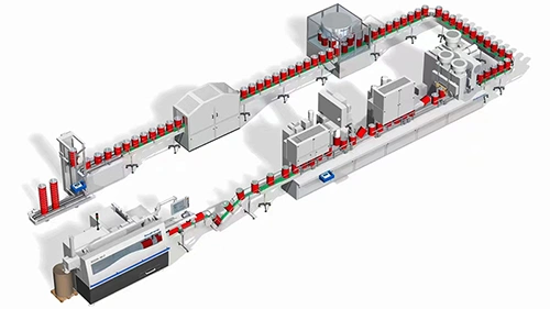 Línea para cubetas y latas metálicas para pintura y productos químicos