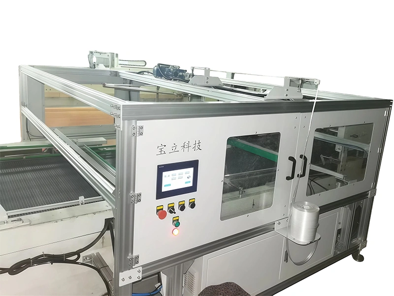 Flejadora automática de latas con cuerda de sujeción