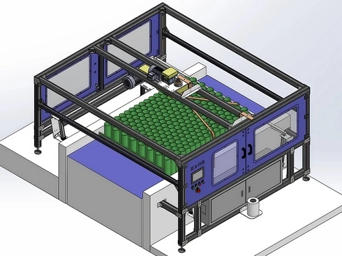 Flejadora automática de latas con cuerda de sujeción