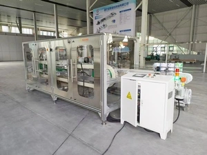 Enjuagadora de botellas con aire ionizado y sujeción por pinzas